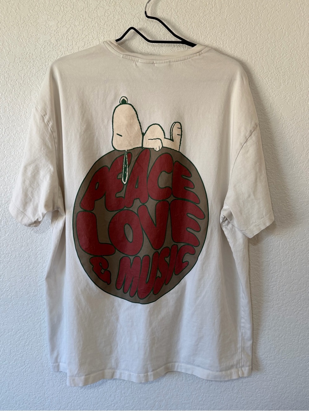 Bershka Cream Peanuts Graphic Tee